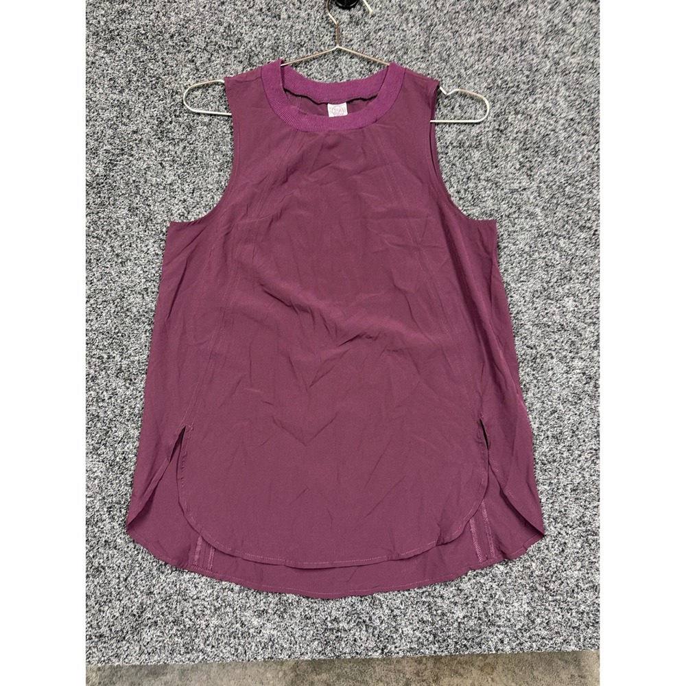 Te Verde Tank Top Womens S Purple Travel Commute Ribbed Neck Activewear Sporty